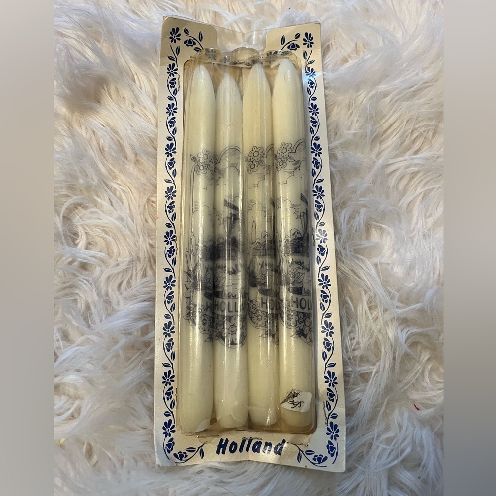 Cream  Holland Long Taper Candles 4